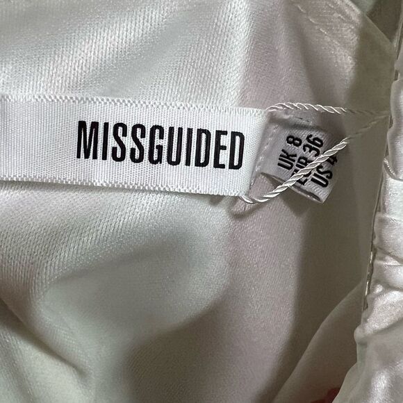 Missguided Sayin White Corset Top Size 4 - Picture 2 of 5